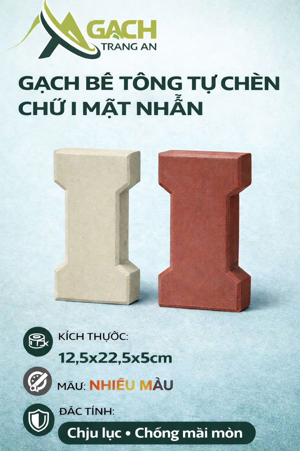 GẠCH TỰ CHÈN CHỮ I